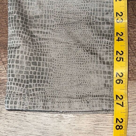 Bevy Flog Shely Original Pant Silver Sage Gray Snakeskin Print Cotton Size 24 (2 - Picture 11 of 11